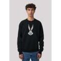 Sweatshirt F4NT4STIC "Looney Tunes Bugs Bunny", Herren, Gr. L, schwarz, Obermaterial: 85% Baumwolle, 15% Polyester, casual, regular fit, Rundhals, Langarm ohne Bündchen, Sweatshirts, Premium Qualität