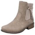 Winterstiefelette RIEKER, Damen, Gr. 36, beige, Nubuklederimitat, Elastischer Einsatz, klassisch, Schuhe, Winterboots, Chelseaboots, Blockabsatz, mit Warmfutter, schmale Form, Topseller