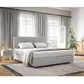 DELIFE Boxspringbett Dream-Well 180x200 cm Cord Silbergrau mit Taschenfederkernmatratze und Topper Visco, Boxspringbetten