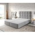 DELIFE Boxspringgestell Dream-Fine 140x200 cm Mikrofaser Grau, Bettgestelle