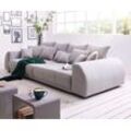 DELIFE Big-Sofa Violetta 310x135 cm Grau abgesteppt mit Kissen, Big Sofas