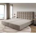 DELIFE Boxspringgestell Dream-Fine Mikrofaser Beige 200x200 cm, Boxspringbetten