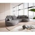 DELIFE Sofa Edina 330x170 cm Mikrofaser Grau, Big Sofas