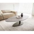 DELIFE Couchtisch Vibana 140x80 cm Keramik Aspetto Concreto Betonfarbig Gestell Effektfinish Titan, Couchtische