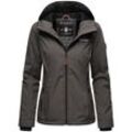 Outdoorjacke MARIKOO "Brombeere" Gr. XS, grau (anthrazit), Damen, Obermaterial: 100% Polyester, Innenmaterial: 100% Polyester, Jacken, sportliche Übergangsjacke mit Kapuze