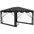 Outsunny Pavillon mit Netz-Seitenwänden und festen Verbindungen weiß 395L x 295B x 255H cm