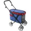 PrixPrime - Faltbarer Kinderwagen zum Transport von Haustieren in blauer und roter Farbe