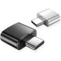 USB-C-auf-USB-Adapter (2er-Pack), USB-Buchse auf USB-C-Stecker-Adapter, Typ-C-auf-USB-A-Konverter, kompatibel mit MacBook, USB-C-Telefon und mehr