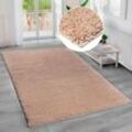 Hochflor-Teppich BRUNO BANANI "Shaggy Soft" Gr. 7, beige (sand), B:240cm H:30mm L:320cm, Kunstfaser, Teppiche, gewebt, Uni Farben, besonders weich und kuschelig, Kundenliebling