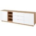 TV-Sideboard Fernsehschrank Artisan Eiche mit weiß, Breite 240 cm CUST-36