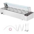 6-Pfannen-Speisewärmer für den gewerblichen Gebrauch, 1500 w Bain Marie aus Edelstahl für die Arbeitsplatte, 6 x 5 qt silberner elektrischer