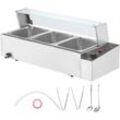 3-Pfannen-Speisewärmer für den gewerblichen Gebrauch, 1500 w Edelstahl-Buffet-Wasserbad, 3 x 8 qt silberner elektrischer Dampftisch mit