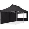 TOOLPORT 3x6m Aluminium Faltpavillon, inkl. 2 Seitenteile, schwarz - (59030)