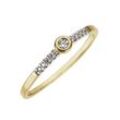 Diamantring FIRETTI "Schmuck Geschenk Gold 333 Damenring Verlobungsring Goldring Memoire" Gr. 19, gold (gelbgoldfarben, weißgoldfarben), Fingerringe, Damen, 19, 0,06 ct P2 = erkennbare Einschlüsse, Gelbgold 333-Diamanten, Gelbgold 333, Diamanten, mit Brillanten