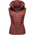 Steppweste NAVAHOO "Shadaa", Damen, Gr. S (36), rot (bordeaux), Oberstoff: 100% Nylon, Futter: 100% Polyester, Wattierung: 100% Polyester, modisch, tailliert hüftbedeckend, Westen, stylische ärmellose Damen Weste mit Kapuze