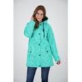 Regenjacke DEPROC ACTIVE "Friesennerz HALIFAX UMBRELLA", Damen, Gr. 34 (XS), blau (türkis), Obermaterial: 100% Polyurethan; Futter: 100% Polyester, casual, figurumspielend, Langarm gerader Abschluss mit Druckknopf, Jacken, auch in Großen Größen erhältlich