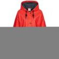 Regenjacke DEPROC ACTIVE "Friesennerz HALIFAX ANCHOR WOMEN", Damen, Gr. 36 (S), rot, Obermaterial: 100% Polyurethan; Futter: 100% Polyester, casual, Langarm mit Druckknopf, Jacken, auch in Großen Größen erhältlich