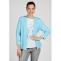 Sommerjacke RABE, Damen, Gr. 52, blau (aquablau), Obermaterial: 73% Viskose, 23% Polyester, 4% Elasthan, unifarben, casual, regular fit, Jacken, mit Raffdetails an den Ärmeln