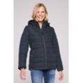 Winterjacke SOCCX, Damen, Gr. L, blau, Material: 89% Polyester, 11% Polyamid, Futter Rumpf unten: 100% Polyamid, Futter Rumpf oben + Ärmel: 100% Polyester, Füllung: 100% Polyester, bedruckt, bestickt, casual, lässig geschnitten normal, Langarm eingesetzt Rippbündchen, Jacken, mit Plüschfutter im Stehkragen