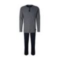 TOM TAILOR Herren Pyjama mit gestreiftem Oberteil, blau, Gestreift, Gr. 48/S