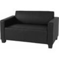 Neuwertig] 2er Sofa Couch Moncalieri Loungesofa Kunstleder schwarz