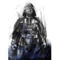 Vliestapete KOMAR "Digitaldruck Vlies - Star Wars Watercolor Vader - Größe 200 x 280 cm", schwarz (schwarz, weiß), B:200m L:280m, Vlies, Tapeten, Kinderzimmer