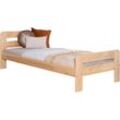 Massivholzbett TICAA ""Bert", FSC-zertifiziert (Kiefer), Jugendbett, mit Lattenrost", beige (kiefer massiv natur), B:98cm L:205cm, Betten, ideal für das Kinder- und Jugendzimmer, Massivholz