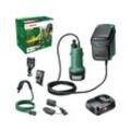 Akku-Gartenpumpe BOSCH HOME & GARDEN "GardenPump 18V-2000", schwarz, B:11cm H:20cm L:13cm, Pumpen, mit Akku 18V/2,5 Ah und Ladegerät