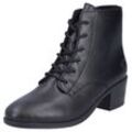 Schnürstiefelette RIEKER, Damen, Gr. 40, schwarz, Lederimitat, unifarben, klassisch, Schuhe, Ankleboots, Klassik-Stiefelette, Blockabsatz, Innenreißverschluss