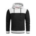 Kapuzenpullover ALESSANDRO SALVARINI "ASLerio", Herren, Gr. L, grau (hellgrau, schwarz), Obermaterial: 65% Baumwolle, 35% Polyester, Pullover Hoodie Sweatshirt, mit großer Kapuze, mit Kapuze