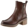 Stiefelette MARCO TOZZI "LUTTER", Damen, Gr. 38, braun, Lederimitat, used, unifarben, klassisch, Schuhe, Blockabsatz, Boots, Ankleboots in veganer Verarbeitung