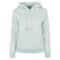 Kapuzenpullover URBAN CLASSICS "Urban Classics Damen Ladies Color Melange Hoody", Damen, Gr. 4XL, blau (aqua melange), 65% Baumwolle, 35% Polyester, unifarben, casual, normal, ohne Ausschnitt, Langarm, Pullover