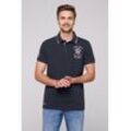 Poloshirt CAMP DAVID, Herren, Gr. M, blau, Material: 100% Baumwolle, bedruckt, bestickt, casual, lässig geschnitten normal, Kurzarm eingesetzt Bündchen, Shirts, aus Baumwolle