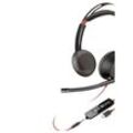 HP Poly Headset Blackwire C5220 Stereo USB- Computer On Ear Headset Stereo Schwarz Noise Cancelling