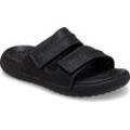 Badepantolette CROCS "Yukon Vista 2", Herren, Gr. 46, schwarz, Lederimitat, sportlich, Schuhe Pantolette, Sommerschuh, Poolslides, Schlappen, mit Klettverschluss