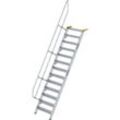 Treppe 60° Stufenbreite 800 mm 13 Stufen Aluminium geriffelt - 600233 - Günzburger Steigtechnik