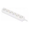 Manhattan Power Distribution Unit EU (2-pin), x6 gang/output, 2m cable, 16A, White, Extension Lead, PDU, Power Strip, Three Year Warranty - Steckdosenleiste - AC 220-250 V - 3680 Watt - Eingabe, Eingang Typ F - Ausgangsanschlüsse: 6 (Typ F)