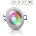 Einbauspot IP44 rund - Farbe: Alu-gebürstet - LED Leuchtmittel: GU10 5W RGB+CCT