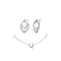 Crystal Galaxy Earrings Set Silver