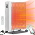 Elektroheizung Ölradiator 2500W - Wi-Fi Steuerung, Fernbedienung & Touch-Display - Energiesparender Radiator, 2 Heizstufen, Weiß - Vingo