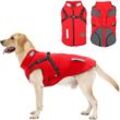 Hundemantel mit integriertem Geschirr, warme Hunde-Wintermäntel aus wasserdichtem Fleece, Winter-Hundejacke mit Reflektion für kleine, mittlere und