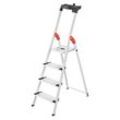 Hailo Stehleiter L80 ComfortLine alu 4 Stufen, H: 161,0 cm