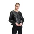 Jackenblazer BETTY BARCLAY "Betty Barclay Kurzblazer mit Reißverschluss", Damen, Gr. 36, schwarz, Obermaterial: 100% Polyurethan, 100% Polyester., modisch, sehr schmal normal, Rundhals, Langarm, Blazer, Material