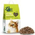 Buri - Bio Katzenstreu Pellets 22 l natürliches Einstreu 100% biologisch aus Heu, kompostierbar Öko Streu für Katzen, extrem saugfähig und