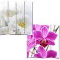 Foto-Paravent Paravent Raumteiler Trennwand M68 ~ 180x160cm, Orchidee