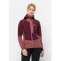 Softshelljacke JACK WOLFSKIN "ALPSPITZE HOODY W", Damen, Gr. L (42/44), braun (schwarz, maroon), 1. OBERSTOFF 87% POLYESTER, 13% ELASTHAN 2. OBERSTOFF 90% POLYAMID, 10% ELASTHAN 3. OBERSTOFF 75% POLYAMID, 25% ELASTHAN FUTTER 100% POLYESTER, Jacken