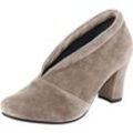 Pumps HEINE, Damen, Gr. 35, grau (taupe), Veloursleder, Leder, Basic, Schuhe Hochfrontpumps