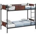 Costway - Etagenbett, 2-in-1 umbaubares Doppelstockbett mit Leiter, 190 x 90 cm, industrieller Hochbett aus Metall, Stockbett mit Kippschutz