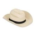 Relaxdays - Panamahut, cooler Strohhut im Mafia Look, Damen & Herren, Fasching, Bogart Hut mit schwarzem Stoffband, beige