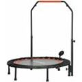 Sportnow - 102 cm Fitness-Trampolin, Faltbares Mini-Trampolin mit 4-Fach Höhenverstellbarer Haltegriff, LCD-Monitor, Fitness-Rebounder für